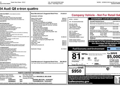 Used 2024 Audi Q8 e-tron Premium Plus w/ Premium Plus Package
