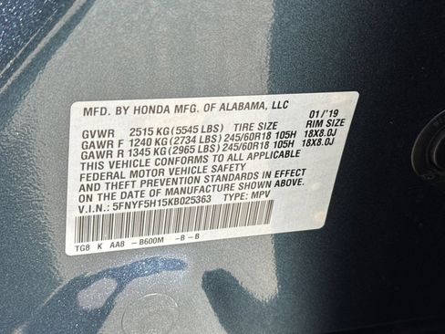 Certified 2019 Honda Pilot LX image 29