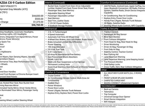 Used 2023 MAZDA CX-9 Carbon Edition image 3