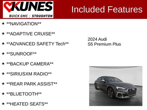 Used 2024 Audi S5 Premium Plus w/ Premium Plus Package AWD/4WD image 2