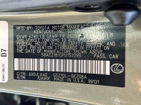 Certified 2023 Lexus ES 350 w/ Accessory Package (Z2) FWD image 28