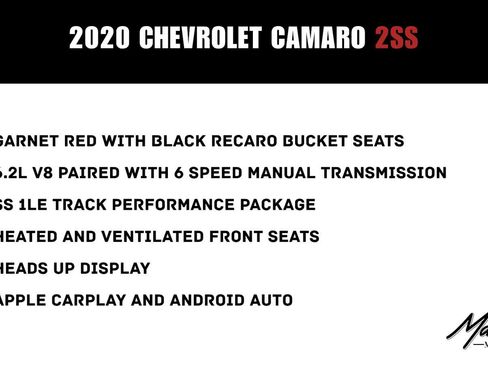 Used 2020 Chevrolet Camaro SS RWD image 2
