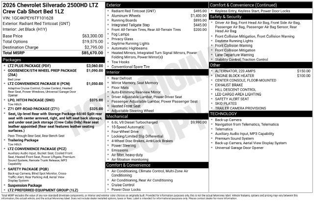 Used 2026 Chevrolet Silverado 2500 LTZ w/ LTZ Plus Package AWD/4WD image 7