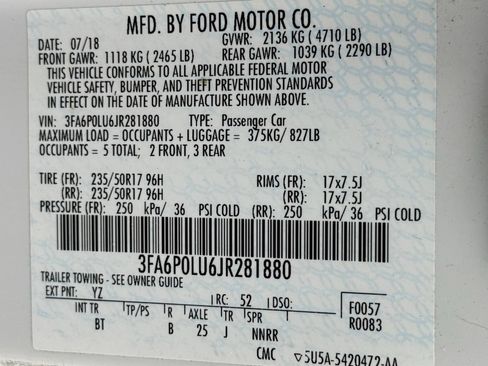 Used 2018 Ford Fusion SE w/ Equipment Group 602A FWD image 41