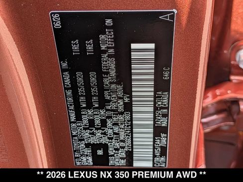 New 2026 Lexus NX 350 AWD w/ Accessory Package (2T) image 18