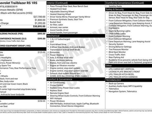 Used 2025 Chevrolet TrailBlazer RS w/ LPO, Trailering Package FWD image 23