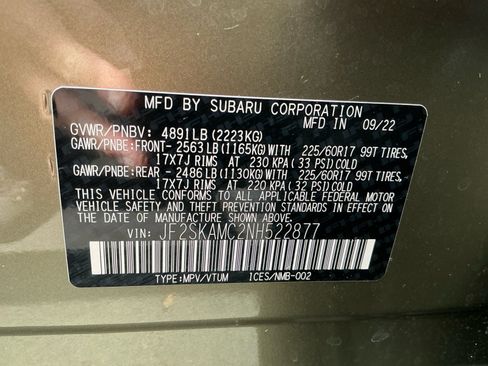 Certified 2022 Subaru Forester Wilderness AWD/4WD image 16