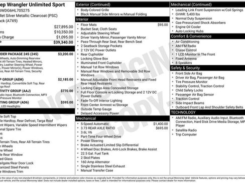 Used 2017 Jeep Wrangler Unlimited Sport w/ Quick Order Package 24S image 6