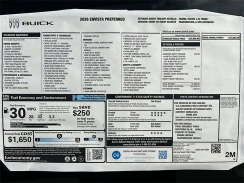 New 2026 Buick Envista Preferred w/ Convenience II Package image 21