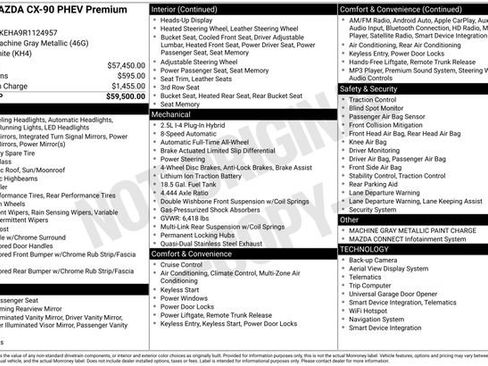 Used 2024 MAZDA CX-90 Plug-In Hybrid w/ Premium Plus image 10