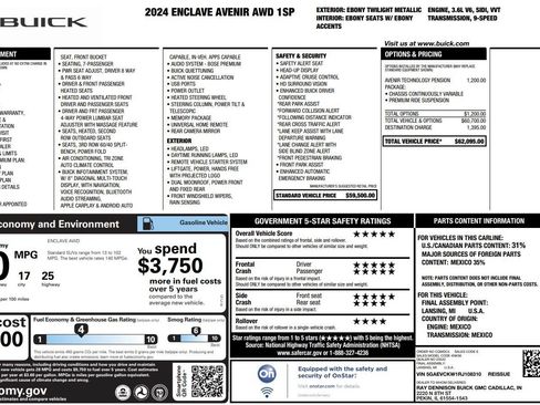 Used 2024 Buick Enclave Avenir w/ Avenir Technology Package AWD/4WD image 39