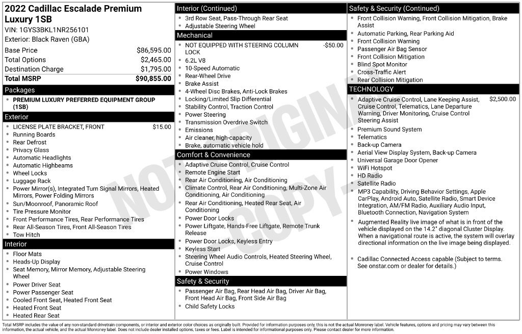 Used 2022 Cadillac Escalade Premium Luxury RWD image 7