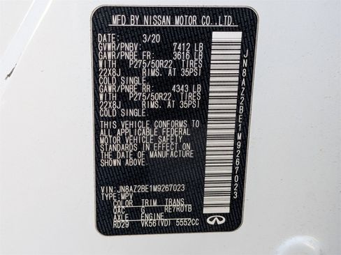 Used 2021 INFINITI QX80 Sensory w/ All-Season Package image 47