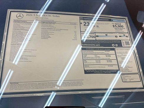 New 2026 Mercedes-Benz S 500 4MATIC image 17