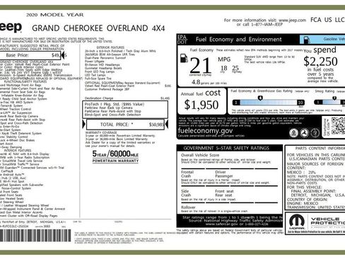 Used 2020 Jeep Grand Cherokee Overland image 47