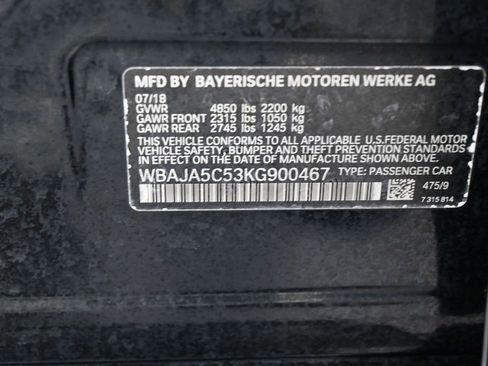 Used 2019 BMW 530i w/ Premium Package RWD image 18