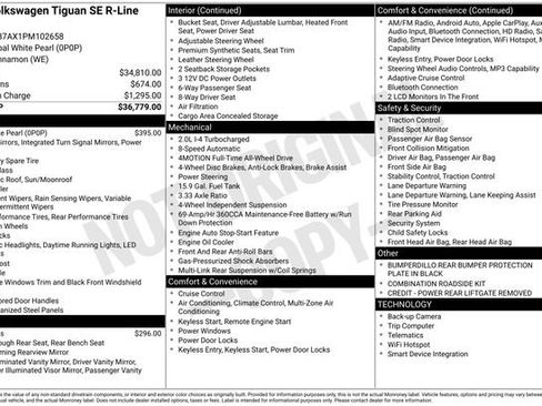 Used 2023 Volkswagen Tiguan SE R-Line AWD/4WD image 42
