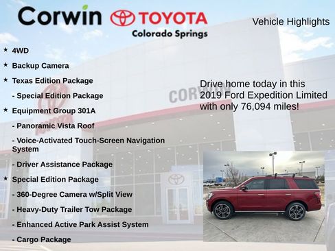 Used 2019 Ford Expedition Limited w/ Texas Edition Package image 7