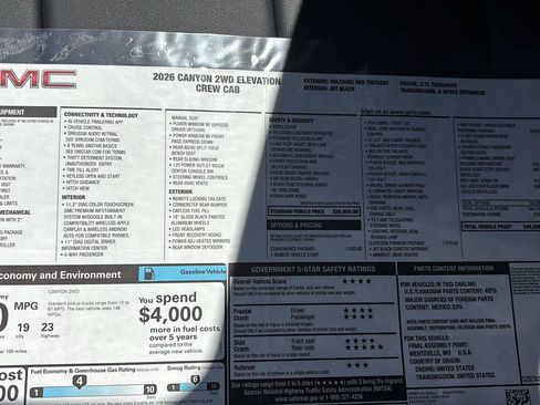 New 2026 GMC Canyon Elevation w/ Convenience Package RWD image 37