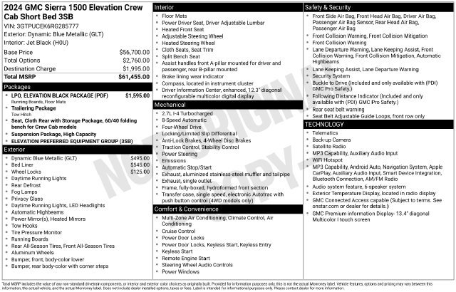 Used 2024 GMC Sierra 1500 Elevation w/ LPO, Elevation Black Package AWD/4WD image 20