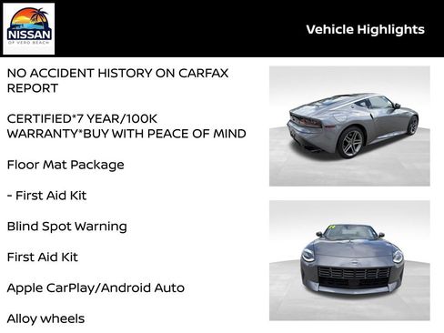 Certified 2024 Nissan Z Performance w/ Floor Mat Package RWD image 18