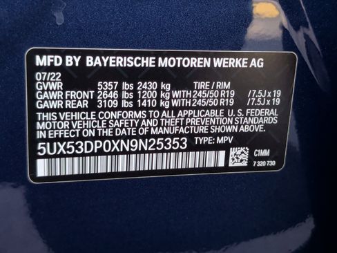 Certified 2022 BMW X3 xDrive30i w/ M Sport Package 2 AWD/4WD image 40