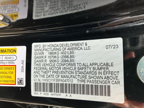 Used 2023 Honda Accord EX image 39