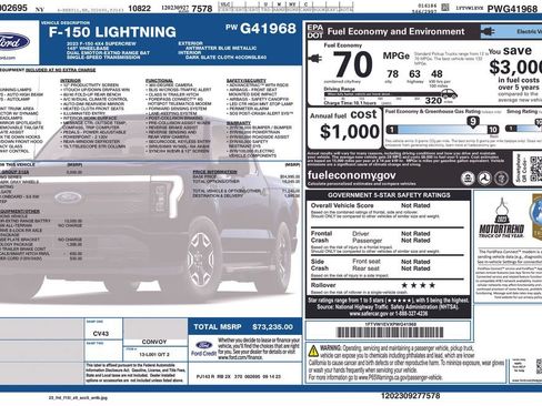 Used 2023 Ford F150 Lightning XLT w/ Equipment Group 312A High AWD/4WD image 37