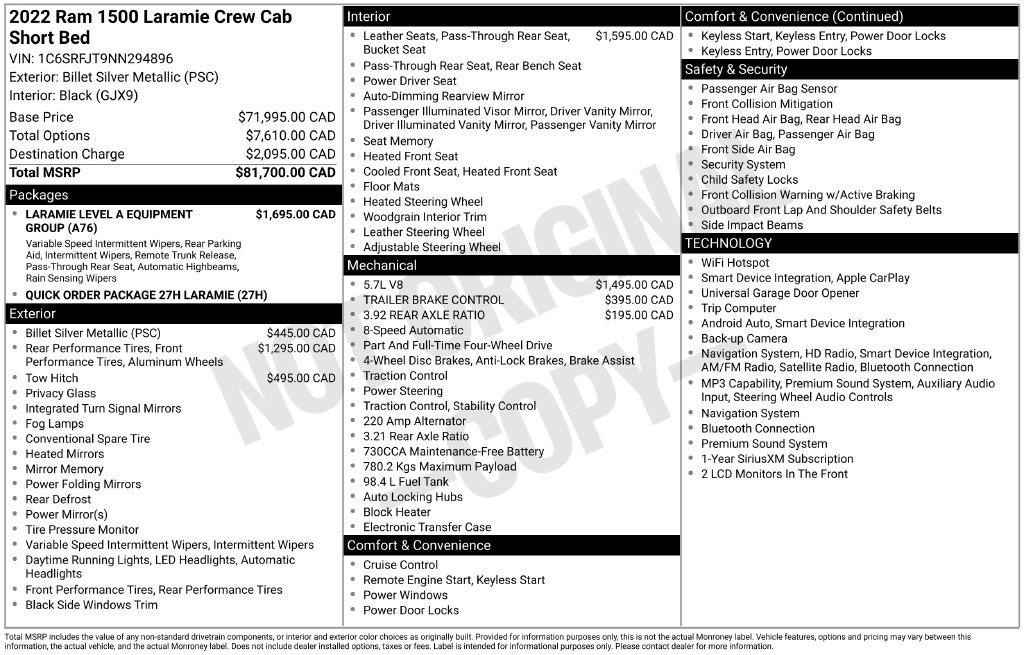 Used 2022 RAM 1500 Laramie AWD/4WD image 41