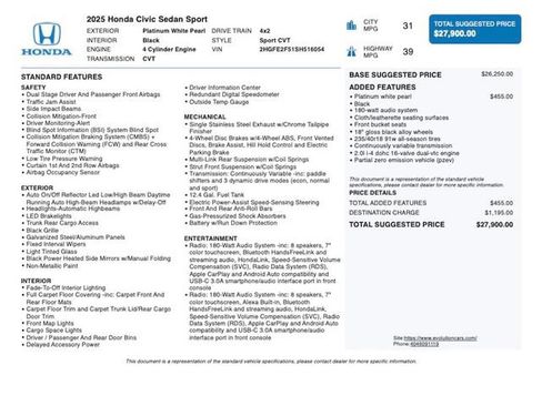Used 2025 Honda Civic Sport image 4