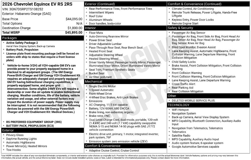 Used 2026 Chevrolet Equinox EV RS FWD image 6