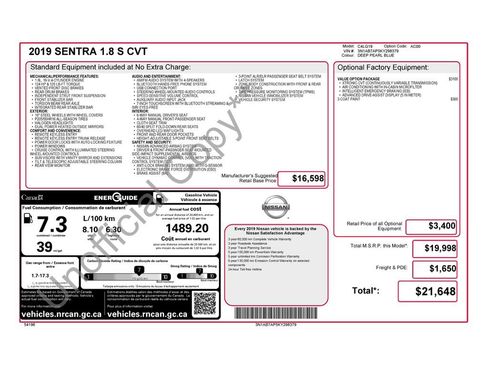Used 2019 Nissan Sentra S image 2