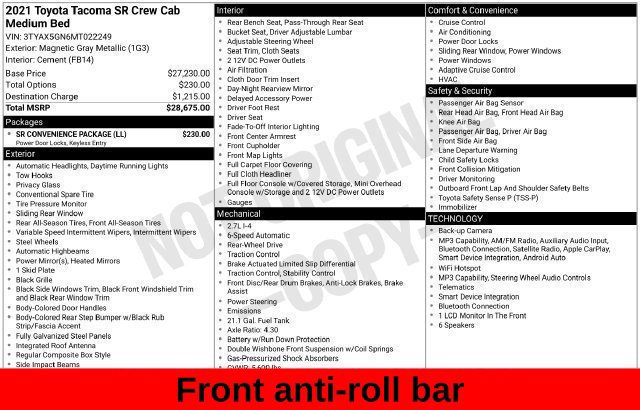 Used 2021 Toyota Tacoma SR w/ SR Convenience Package RWD image 23