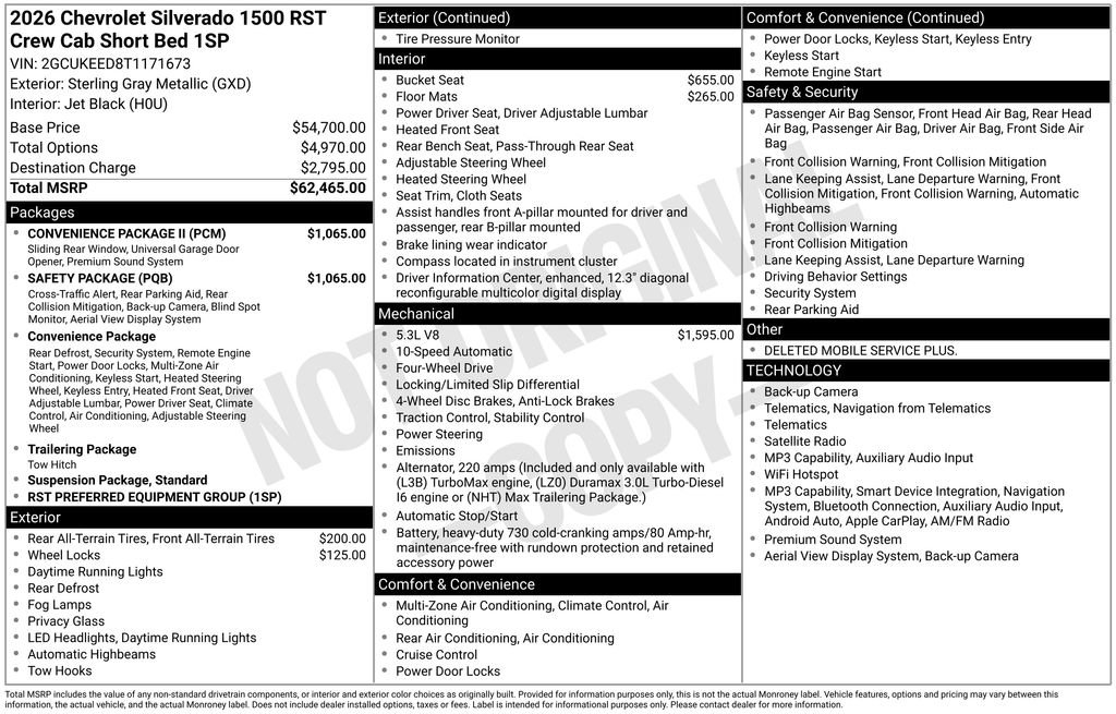 New 2026 Chevrolet Silverado 1500 RST w/ Safety Package AWD/4WD image 10