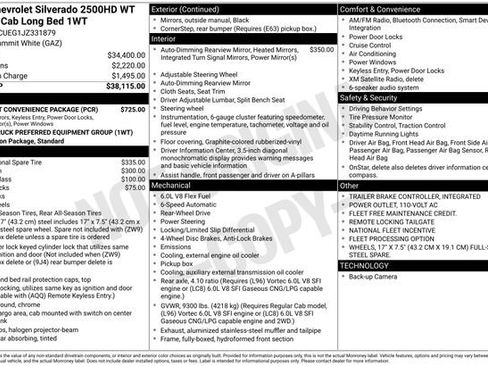 Used 2018 Chevrolet Silverado 2500 W/T w/ WT Fleet Convenience Package image 3