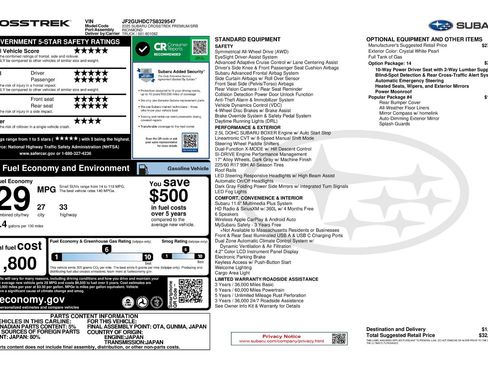 Certified 2025 Subaru Crosstrek 2.0i Premium AWD/4WD image 11