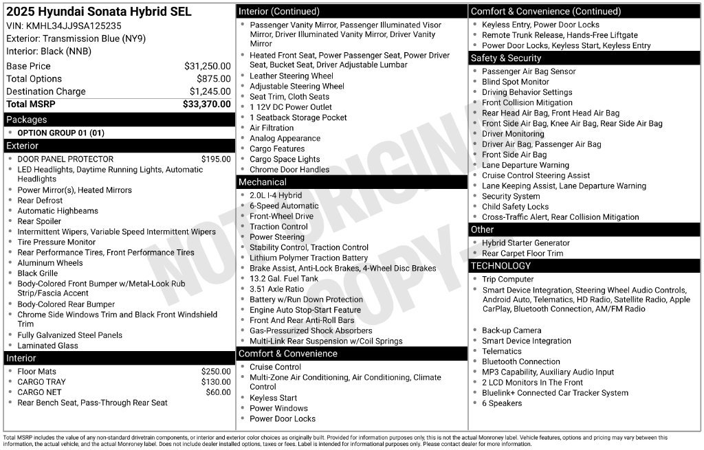 Certified 2025 Hyundai Sonata SEL FWD image 32