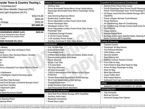 Used 2015 Chrysler Town & Country Touring-L w/ Driver Convenience Group FWD image 3
