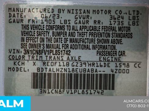 Used 2023 Nissan Versa SR w/ Trunk Package FWD image 46