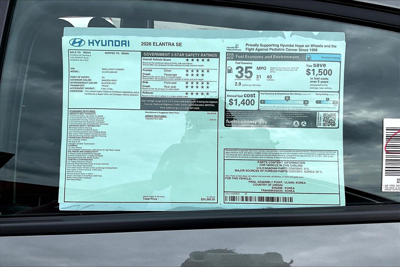 New 2026 Hyundai Elantra SE FWD image 13