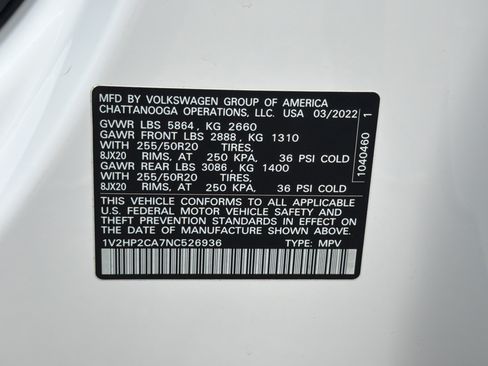 Used 2022 Volkswagen Atlas SE AWD/4WD image 37
