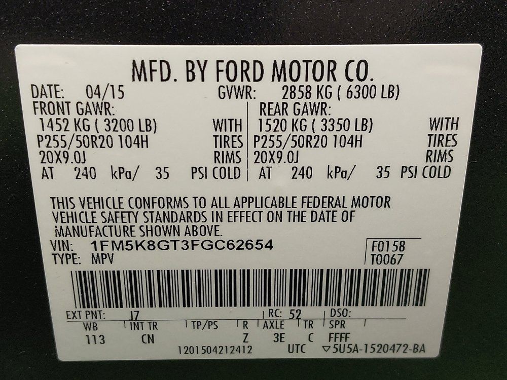 Used 2015 Ford Explorer Sport w/ Equipment Group 401A AWD/4WD image 33