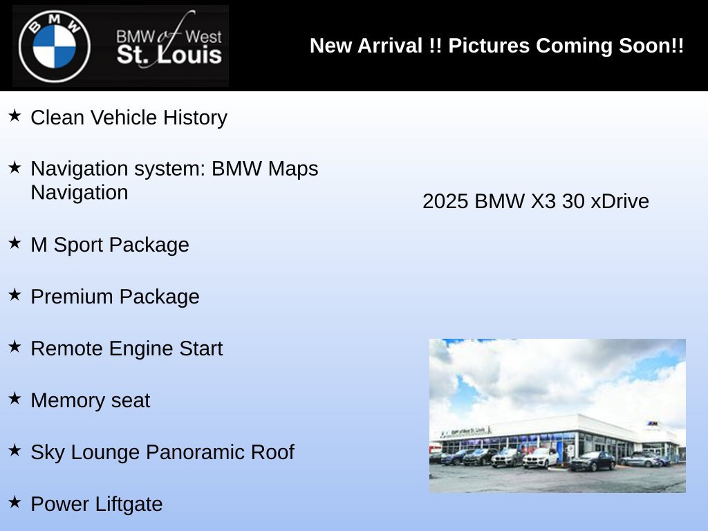 Used 2025 BMW X3 xDrive30i w/ Premium Package AWD/4WD image 3
