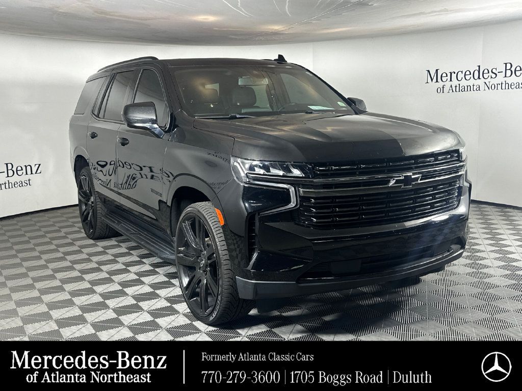 Used 2021 Chevrolet Tahoe RST w/ Rear Media and Nav Package RWD image 1