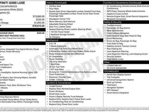 Used 2023 INFINITI QX80 Luxe w/ Cargo Package image 35