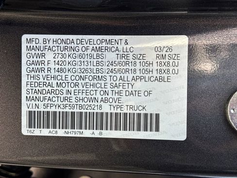 New 2026 Honda Ridgeline RTL image 26