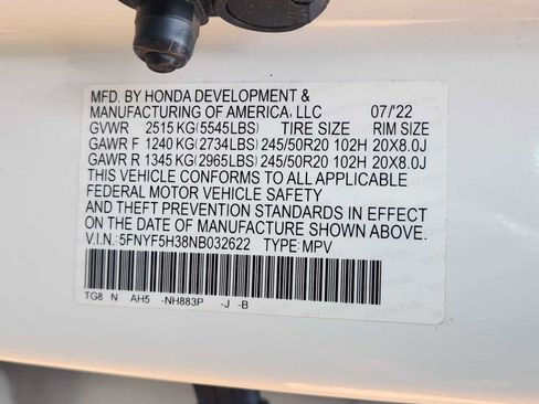 Used 2022 Honda Pilot Sport image 33