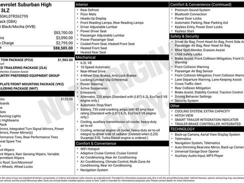 New 2026 Chevrolet Suburban High Country w/ Sun And Tow Package RWD image 8