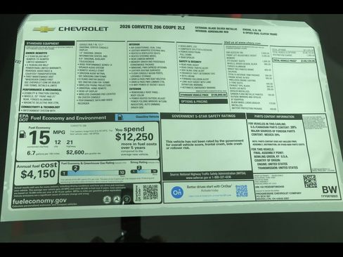 New 2026 Chevrolet Corvette Z06 w/ Stealth Interior Trim Package image 30