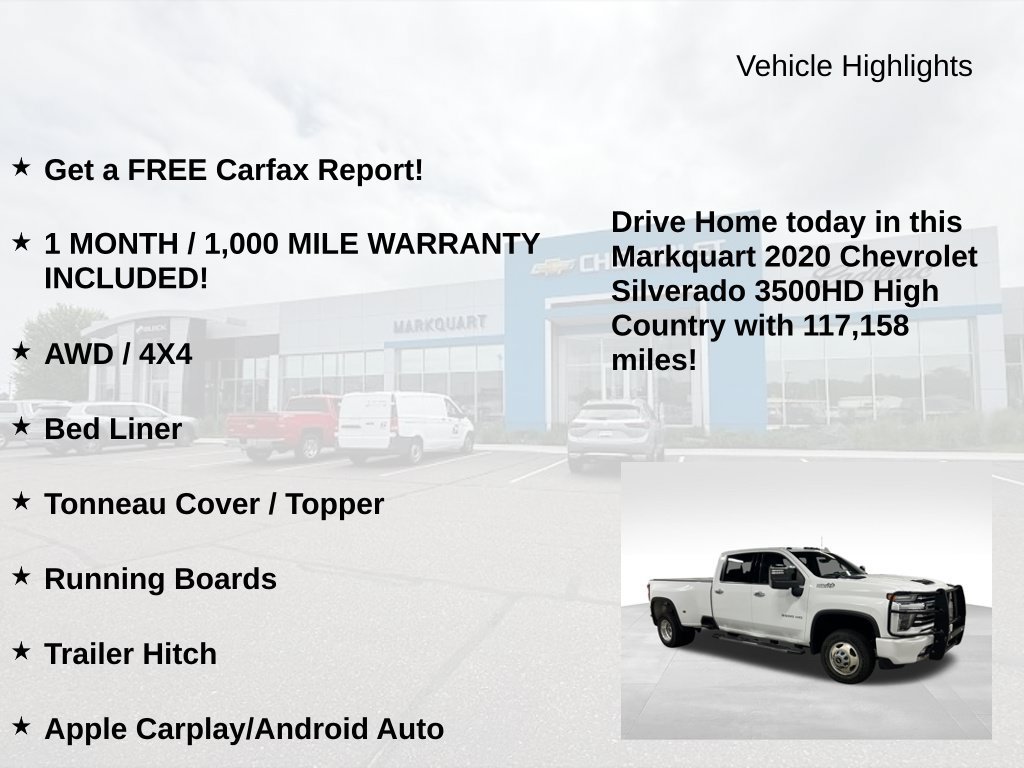 Used 2020 Chevrolet Silverado 3500 High Country w/ Technology Package AWD/4WD image 9